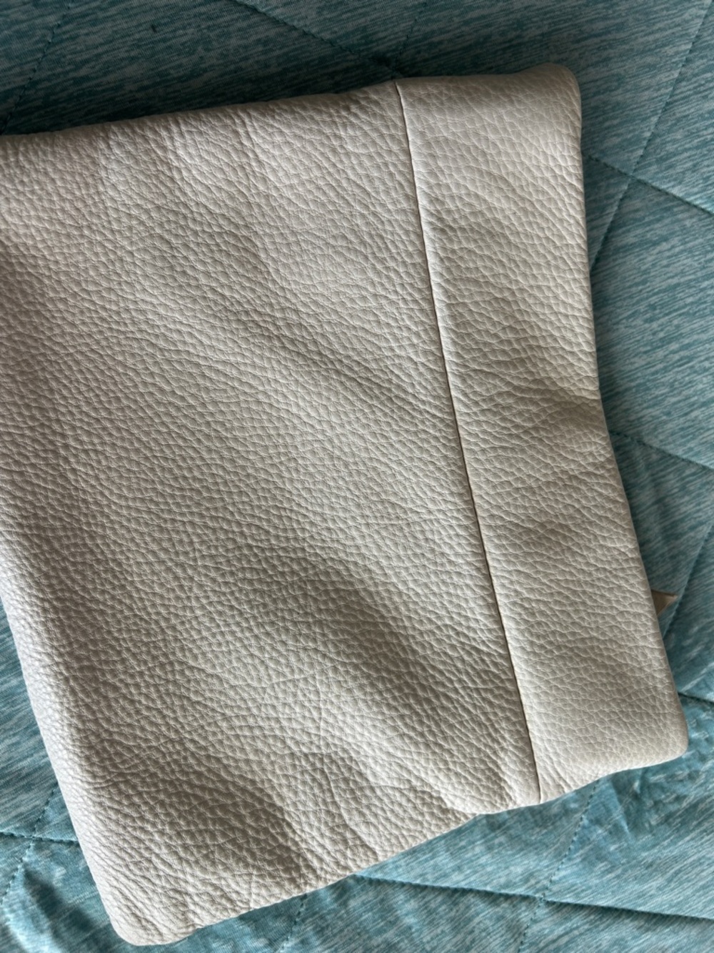 The Sak Cream and Black Leather Zip-Accent Clutch
